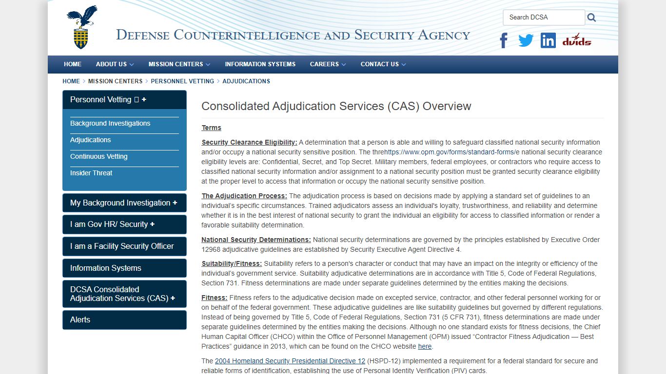 Adjudications - Defense Counterintelligence and Security Agency